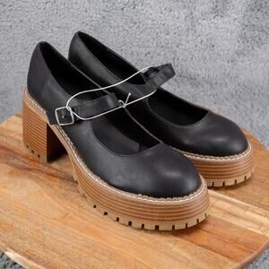 Mia Natania Black Platform Mary Jane Lug Sole Pump (Women) 8.5 M Y2K 2000s